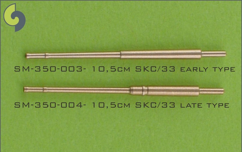 Photo of Master Model 1/350 scale 10.5cm (4.1in) SKC/33 brass barrels, 16-piece set for German warship models.