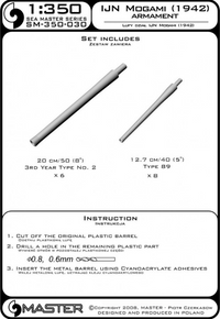 Photo of Master SM-350-030 1/350 Scale Metal Barrels Set for IJN Mogami 1942 Model Upgrade