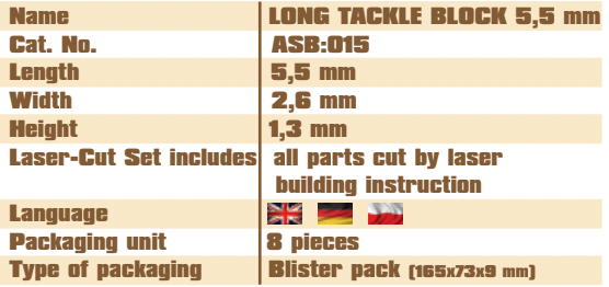 Long Tackle Block 4mm Vessel Shipyard