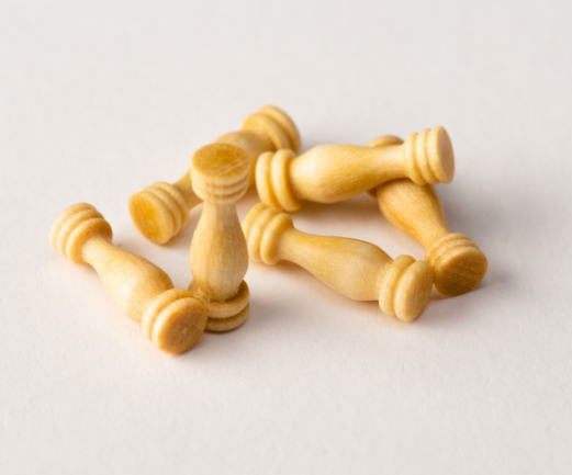 Image of Amati B4030,11 Boxwood Stanchions, showing 11mm high-quality miniature wooden stanchions, perfect for detailed enhancements in model shipbuilding and maritime dioramas.