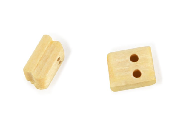 Photo of Amati B4088,03 3mm Boxwood Double Blocks, featuring 20 high-quality, finely crafted blocks ideal for detailed model ship rigging and enhancements.