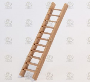 Image of Amati B4320,01 Extra Fine Wooden Ladder, a high-quality miniature accessory ideal for enhancing realism and detail in model ships and architectural dioramas.