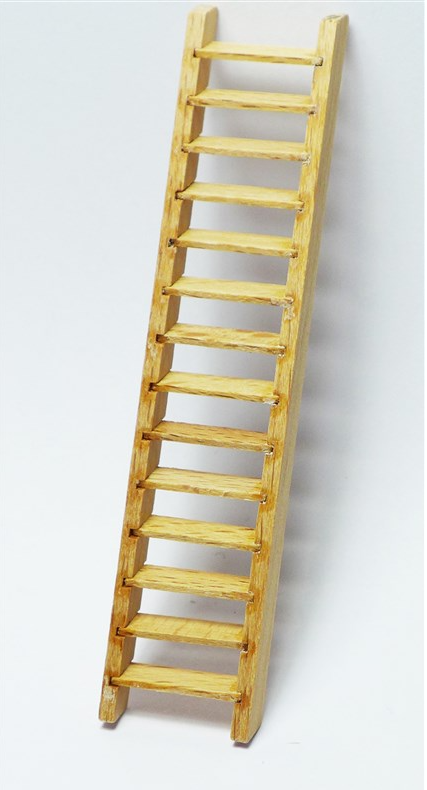 Image of Amati B4320,01 Extra Fine Wooden Ladder, a high-quality miniature accessory ideal for enhancing realism and detail in model ships and architectural dioramas.