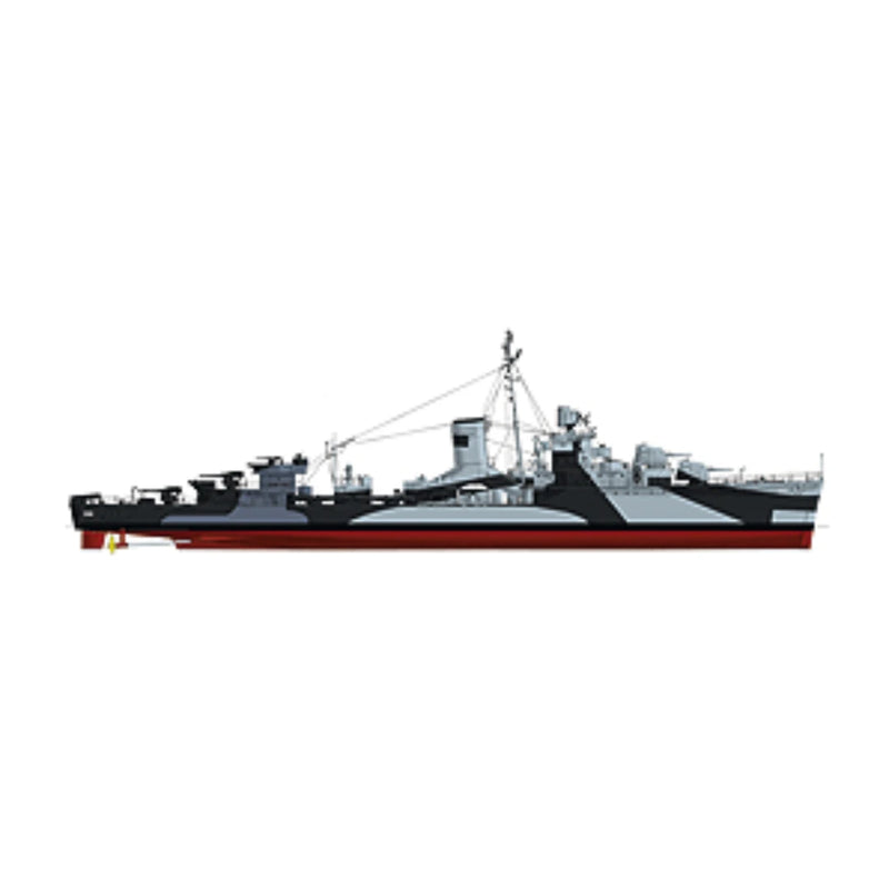 Photo of premium USS Bagley model plans (1944), high-detail, personalized, available in scales from 1:72 to 1:350.