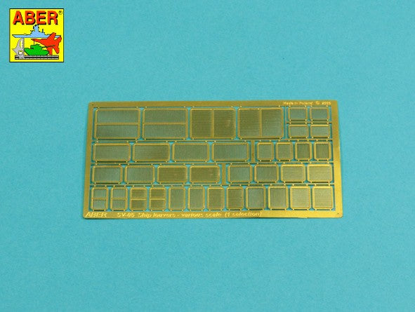 Photo of Ship Louvers Various Scale Type A ABER (RE-SV-05) – high-quality photo-etched brass accessory for warship scale models, enhancing realism and detail.