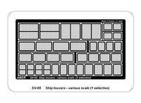 Photo of Ship Louvers Various Scale Type A ABER (RE-SV-05) – high-quality photo-etched brass accessory for warship scale models, enhancing realism and detail.