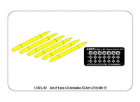 Photo of the US Torpedoes Set of 6 (1:350 scale) by ABER (RE-350 L63), featuring detailed replicas of 53.3cm (21in) MK.15 torpedoes for historical model ships.