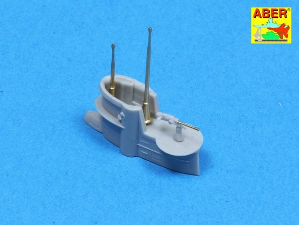 Photo of ABER RE-350 L66 U-Boot Type VII barrels and periscopes, 1:350 scale brass detailing set for WWII German submarine models.