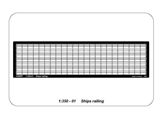 Photo of Railing 3 Horizontal Rods 1:350 Scale ABER (RE-350-01) – 96cm brass etched detail set for naval model kits.