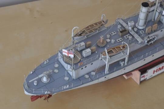 Image of the HMS M 15 1:100 Scale Card Model Kit by WAK Publishing, showcasing the detailed design and quality card stock of this World War I naval monitor.