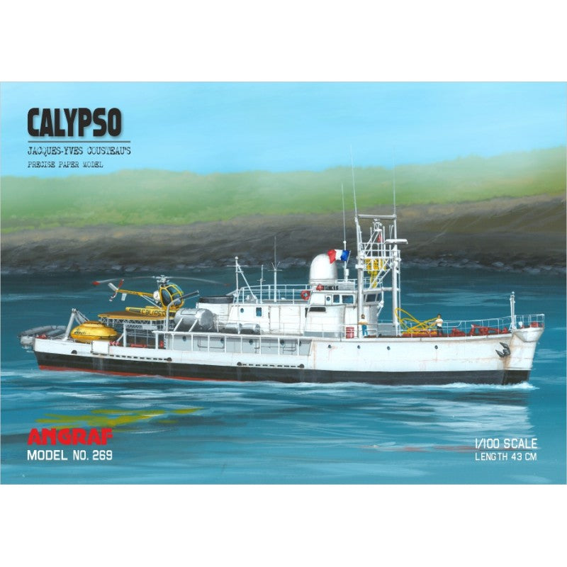 Photo of Captain Jacques-Yves Cousteau’s Calypso research vessel 1:100 scale card model kit by Angraf