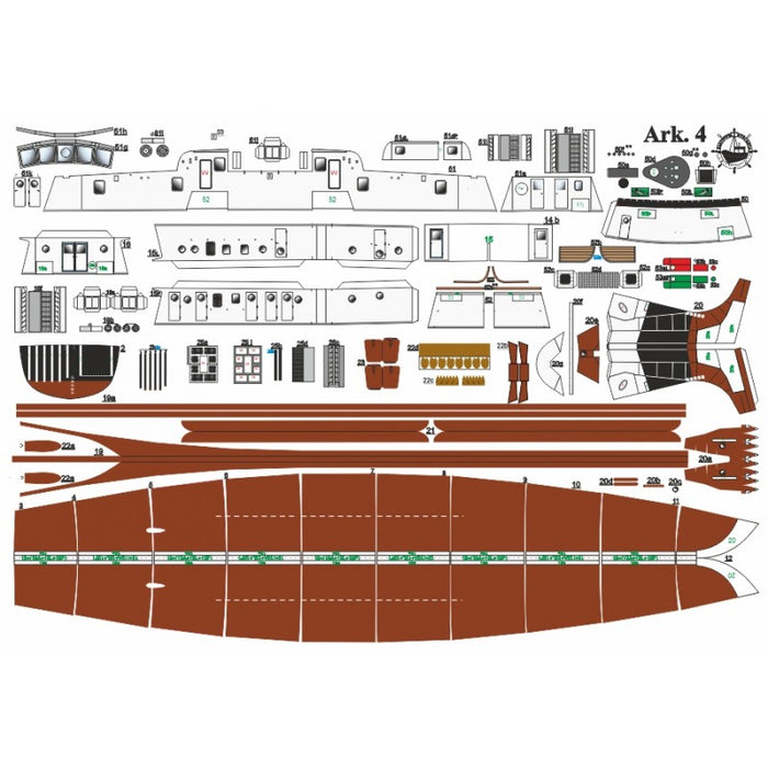 Photo of Captain Jacques-Yves Cousteau’s Calypso research vessel 1:100 scale card model kit by Angraf