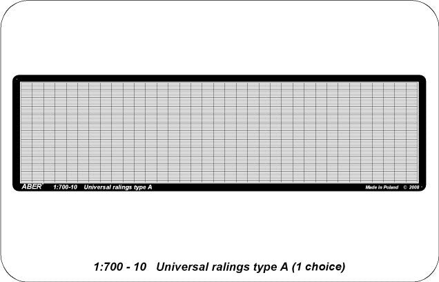 Universal Railing Type A 1:700 Scale ABER (RE-700-10)