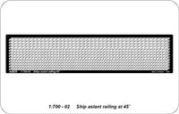 Photo of ABER RE-700-02 Ship Aslant Railing for Stairs at 45° – 1:700 scale photo-etched detail set for ship models.