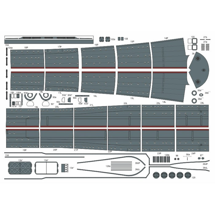 Photo of the IJN Yamato 1:200 scale card model kit from Answer/Angraf, fully assembled at 132cm in length, showcasing intricate details.