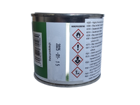 Photo of Butapren OBT III Chempak adhesive in a 150ml metal can, ideal for assembling card models and precision crafts.