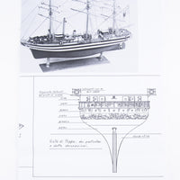 Photo of Amati B1054 Amerigo Vespucci Construction Plans showing detailed blueprints for model shipbuilding