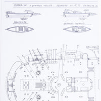 Photo of Amati B1054 Amerigo Vespucci Construction Plans showing detailed blueprints for model shipbuilding