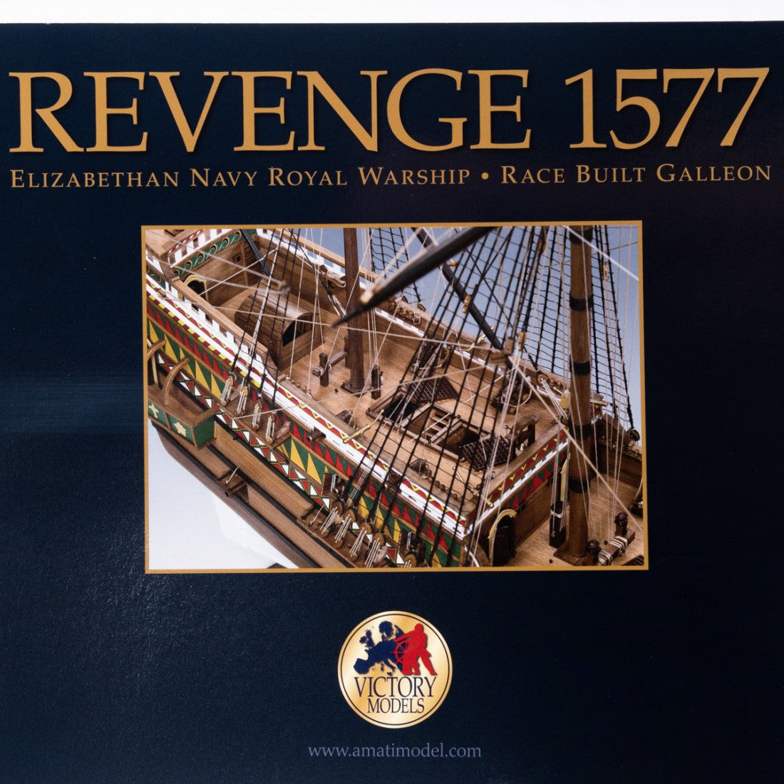 Photo of Amati B1100,08 Revenge 1577 Construction Plans including 20 A3 sheets and illustrated instruction manual.