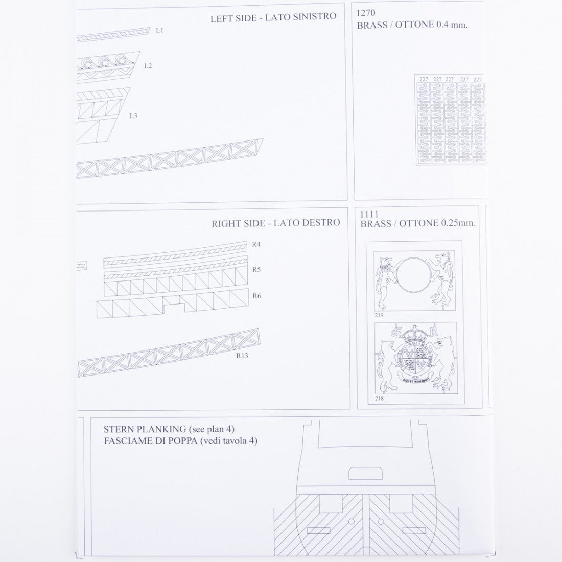 Photo of Amati B1100,08 Revenge 1577 Construction Plans including 20 A3 sheets and illustrated instruction manual.