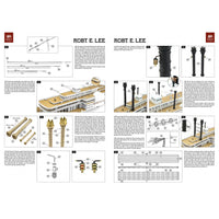 Photo of the Robert E. Lee Assembly Box (2024 Edition) by Amati, featuring a detailed steamboat model with a solid wood hull, metal accents, and brass railings.