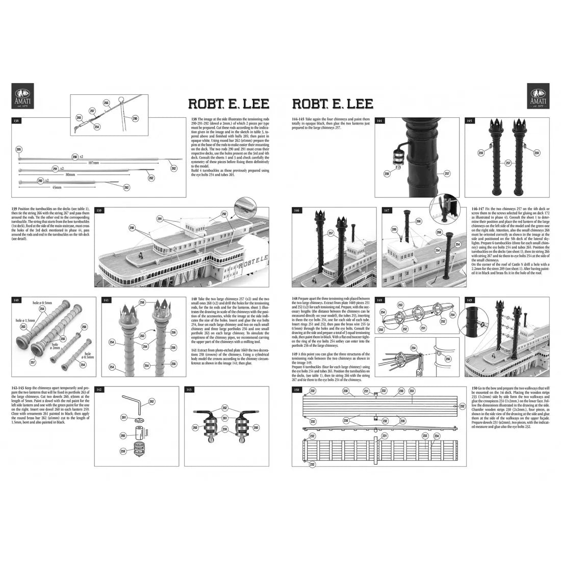 Photo of Construction Plans for Steamboat Robert E. Lee by Amati (B1039) – detailed model blueprints