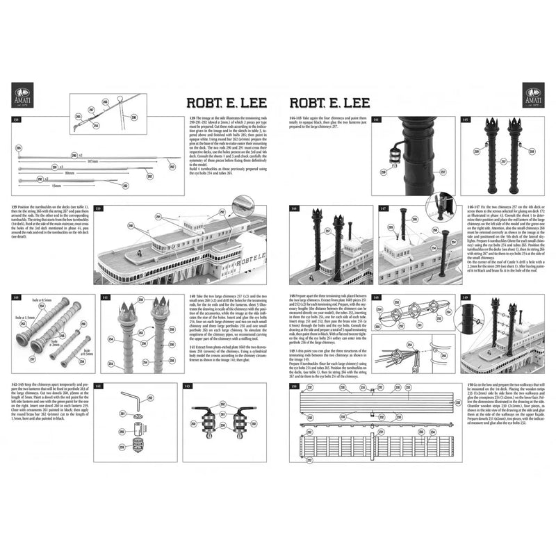 Photo of Construction Plans for Steamboat Robert E. Lee by Amati (B1039) – detailed model blueprints