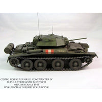 Photo of the A13 Mk.III Covenanter IV 1:25 scale Card Model Kit from WAK Publishing, displaying the detailed design and components of the iconic WWII British cruiser tank model.