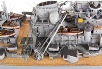 Photo of the 1:200 scale wooden model kit of the WWII battleship Bismarck by Amati