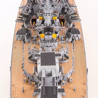 Photo of the 1:200 scale wooden model kit of the WWII battleship Bismarck by Amati