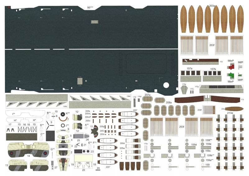 Photo of HMS Ark Royal 1:200 scale card model kit by Answer/Angraf.