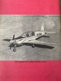 Photo of vintage 1977 PZL M-4 Tarpan construction plans by LOK, showing A1 sheets with detailed aircraft drawings and Polish text.