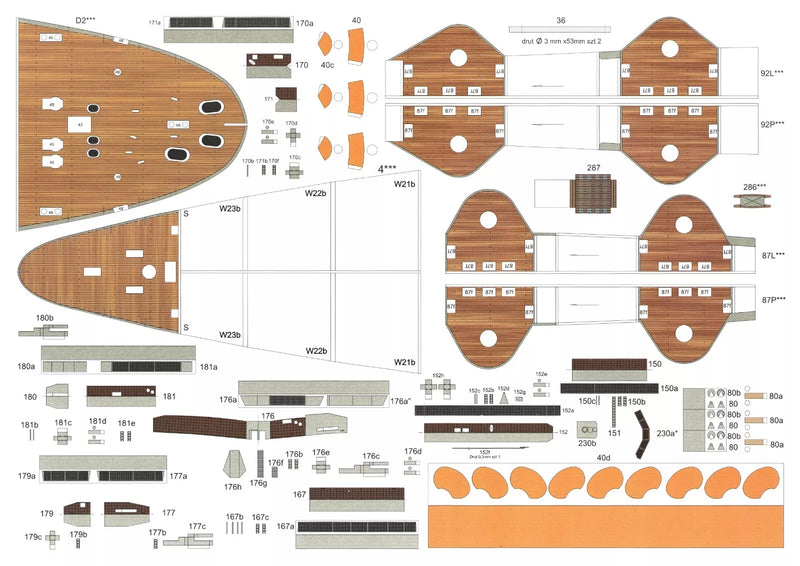 Photo of HMS Ark Royal 1:200 scale card model kit by Answer/Angraf.