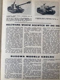 Photo of Plany Modelarskie 38 A1 sheets featuring Soviet tanks T34, KW, IS, T70, SU76, SU85 & ISU122-152 by LOK, 1970 edition.