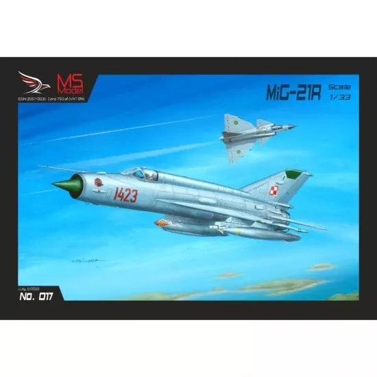 Photo of the MiG-21R 1:33 Scale Card Model Kit by Answer/MS Model Publishing, showing detailed design and premium card materials