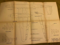 Photo of Plany Modelarskie 65 Soviet Bomber TU-2 by Liga Ochrony Kraju (LOK), showing detailed plans on A1-sized sheets.