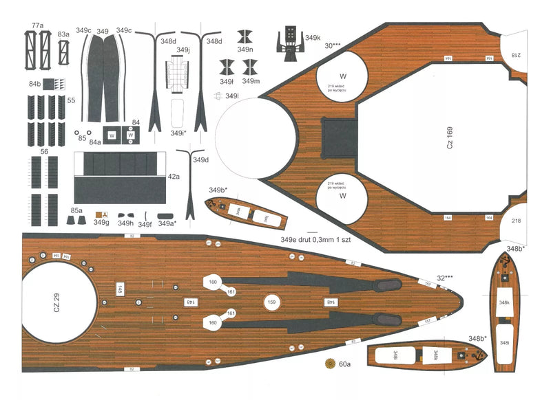 Photo of IJN Ise 1:200 scale card model kit by Answer/Angraf, premium paper model.