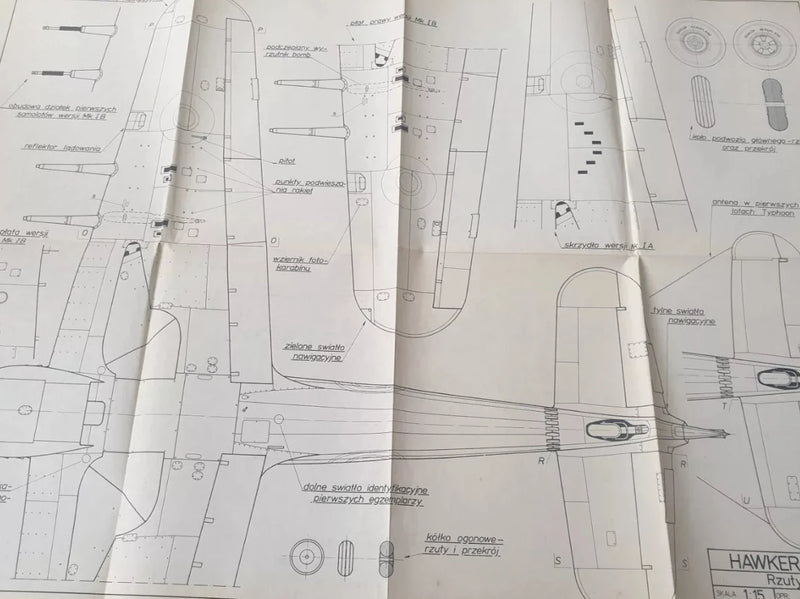 Photo of Plany Modelarskie 93 Hawker Typhoon - 6 A1 sheets by LOK 1979