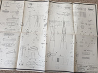 Image of the 'Wicher II' Polish destroyer model construction plans from LOK Publishing, highlighting the detailed drawings and vintage paper quality with discoloration.