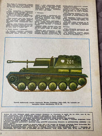 Photo of Plany Modelarskie 38 A1 sheets featuring Soviet tanks T34, KW, IS, T70, SU76, SU85 & ISU122-152 by LOK, 1970 edition.