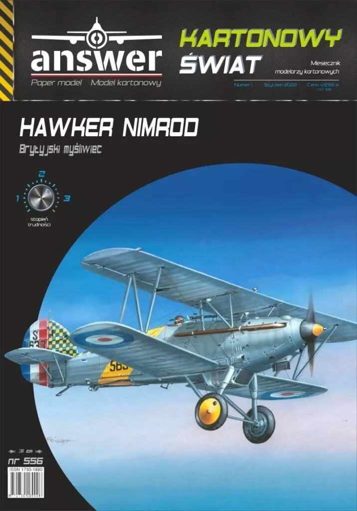 Photo of Hawker Nimrod 1:33 Scale Card Model Kit by Answer/Angraf