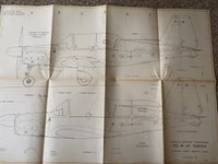 Photo of vintage 1977 PZL M-4 Tarpan construction plans by LOK, showing A1 sheets with detailed aircraft drawings and Polish text.