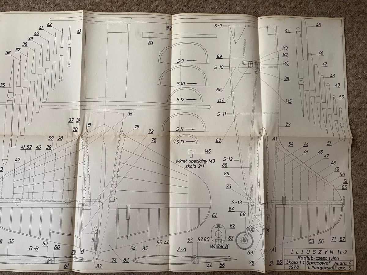 Photo of Plany Modelarskie 84 Soviet Attack Aircraft IŁ-2 by LOK 1978 - 6 A1 sheets