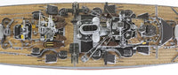 Photo of the 1:200 scale wooden model kit of the WWII battleship Bismarck by Amati