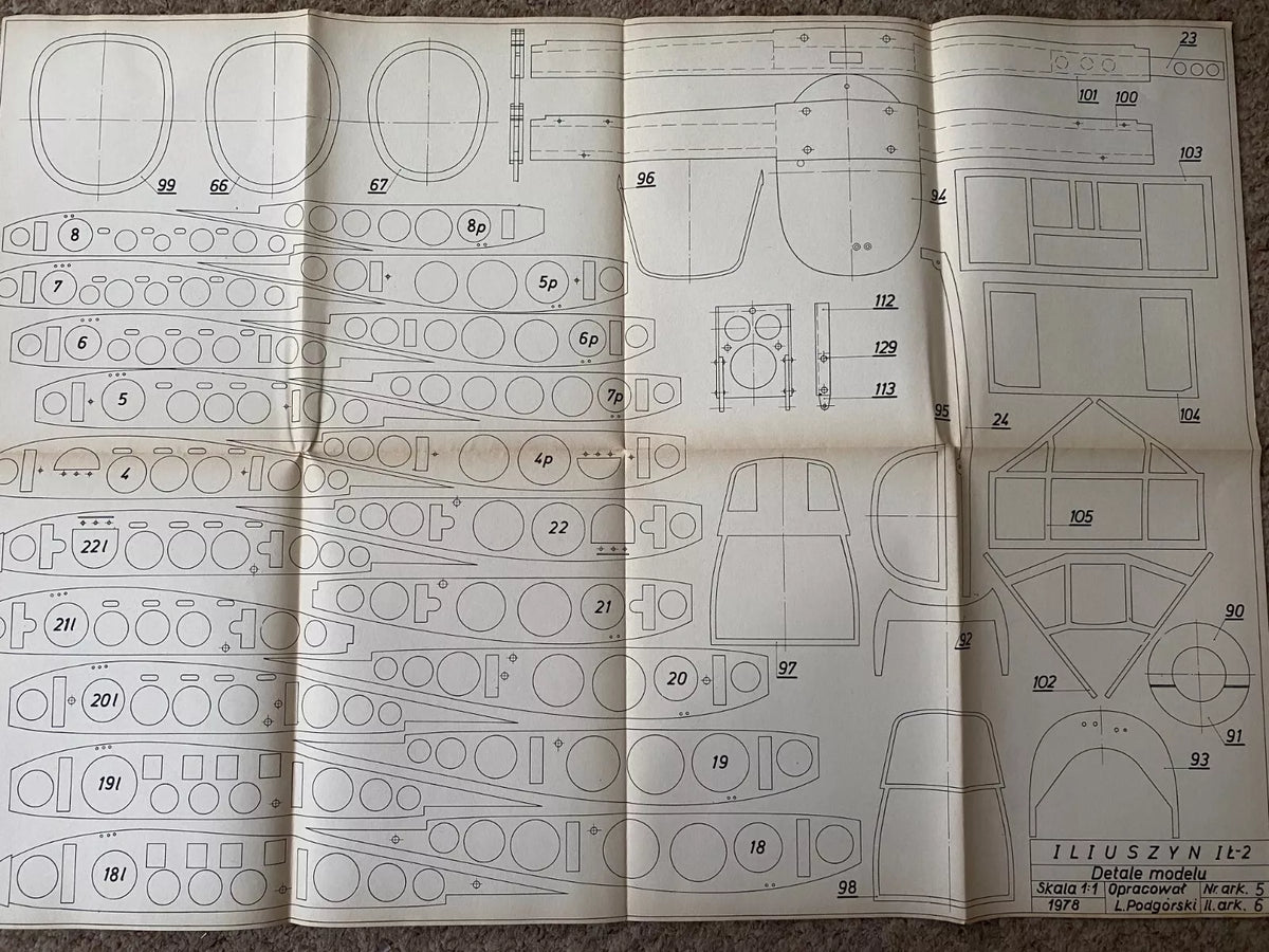 Photo of Plany Modelarskie 84 Soviet Attack Aircraft IŁ-2 by LOK 1978 - 6 A1 sheets
