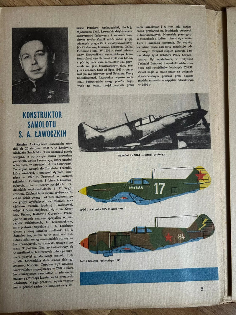 Photo of Plany Modelarskie 106 blueprints for Ła-5FN and Ła-7 fighter planes, LOK 1980 edition.