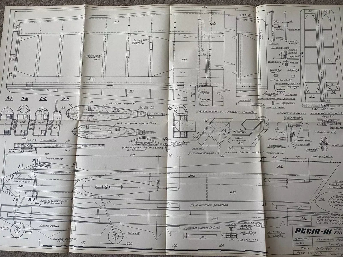 Photo of Class F1A 1/2 "Stadar" Glider & Rubber Powered Models Construction Plans - LOK 1981