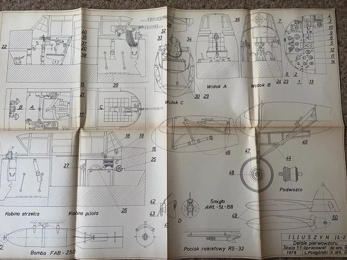 Photo of Plany Modelarskie 84 Soviet Attack Aircraft IŁ-2 by LOK 1978 - 6 A1 sheets