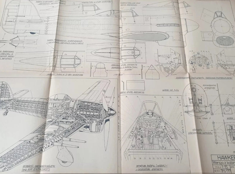 Photo of Plany Modelarskie 93 Hawker Typhoon - 6 A1 sheets by LOK 1979