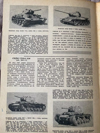 Photo of Plany Modelarskie 23 showing detailed plans for Soviet tanks T34, KW, IS, T70, Su76, SU85 & ISU122-152 from 1968.